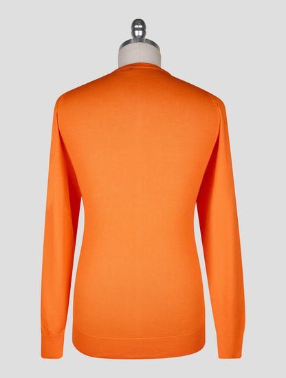 Kiton Orange Cotton T-shirt Long Sleeve