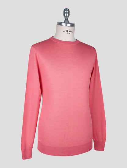 Kiton Red Cotton T-shirt Long Sleeve