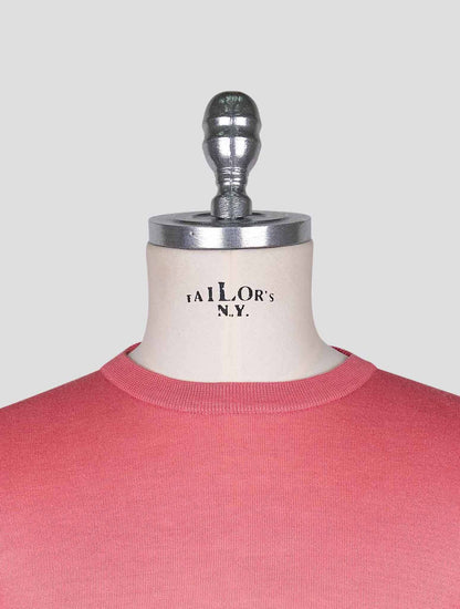 Kiton Red Cotton T-shirt Long Sleeve