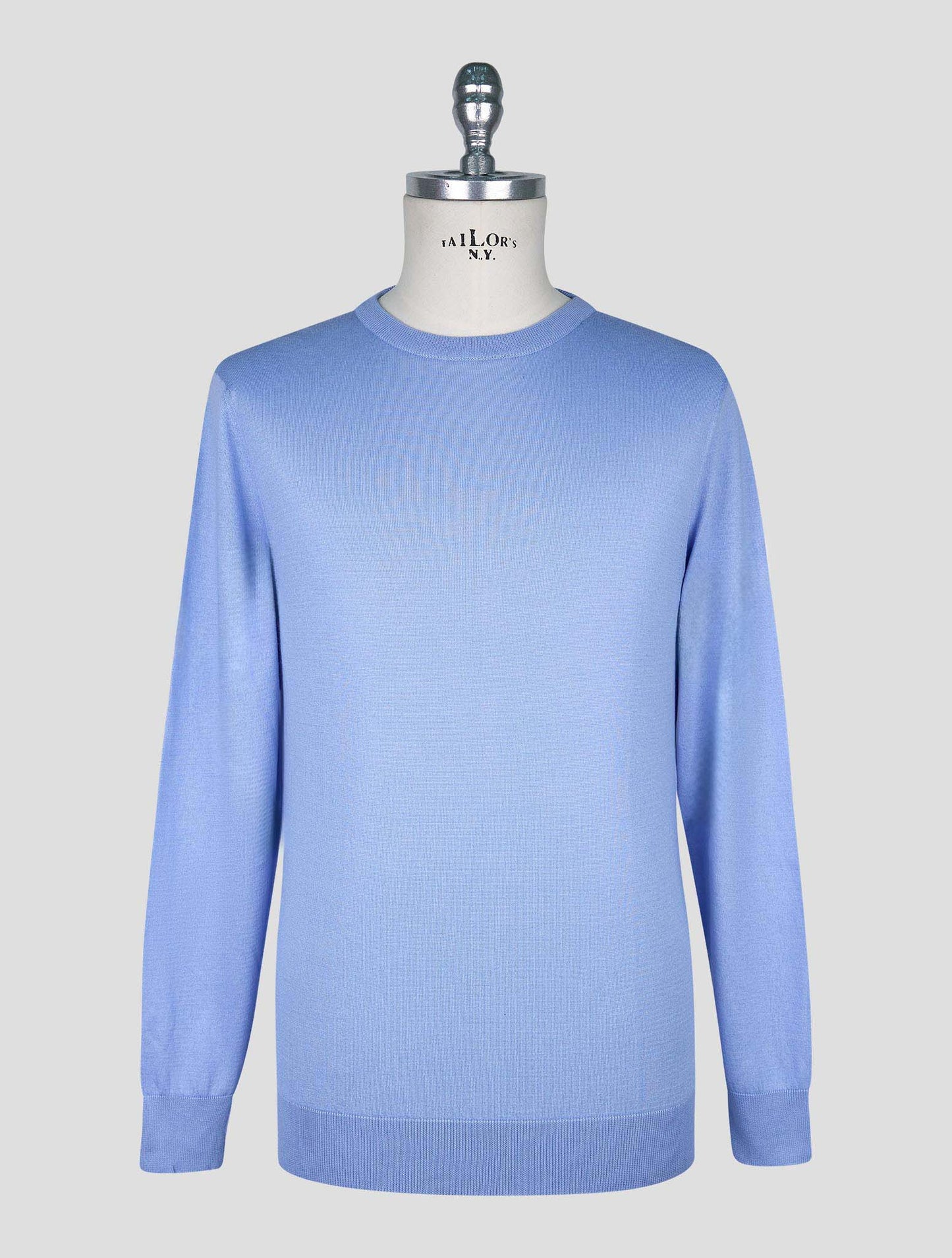 Kiton Blue Cotton T-shirt Long Sleeve