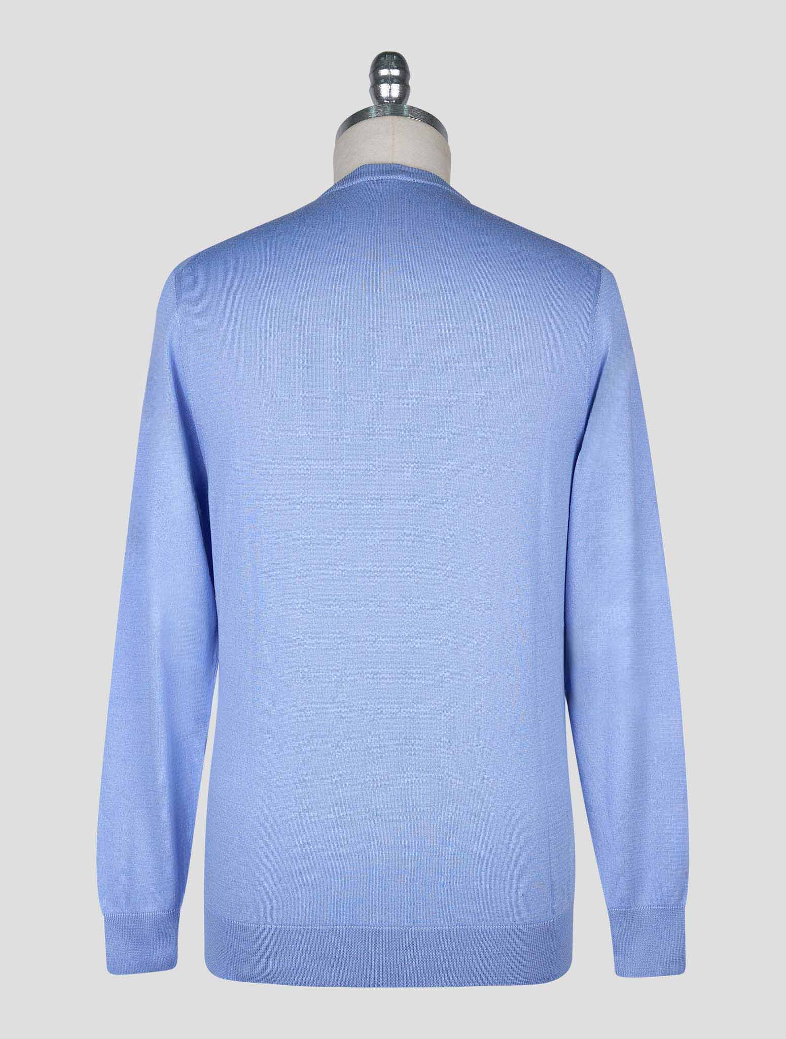 Kiton Blue Cotton T-shirt Long Sleeve