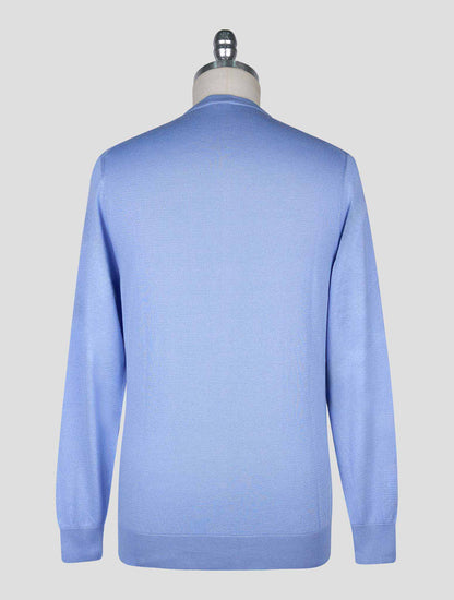 Kiton Blue Cotton T-shirt Long Sleeve