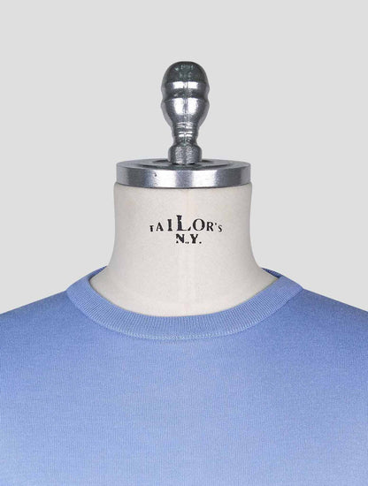 Kiton Blue Cotton T-shirt Long Sleeve
