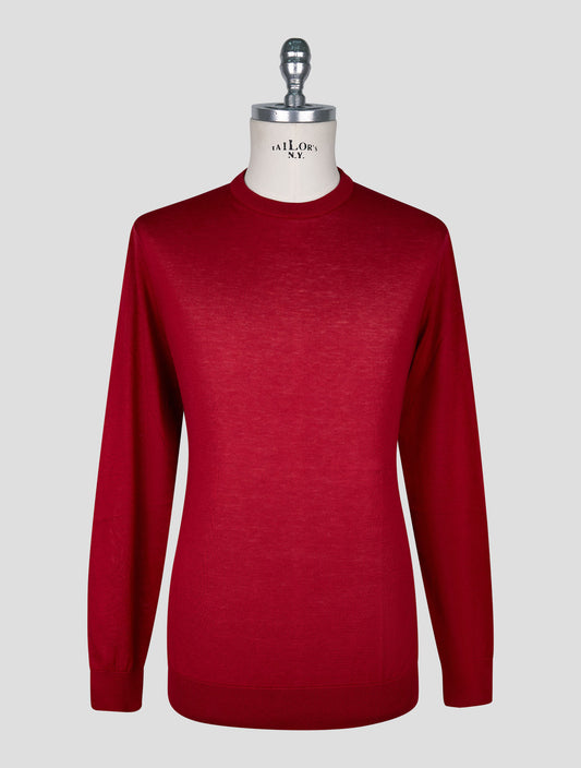 Kiton Red Cotton T-shirt Long Sleeve