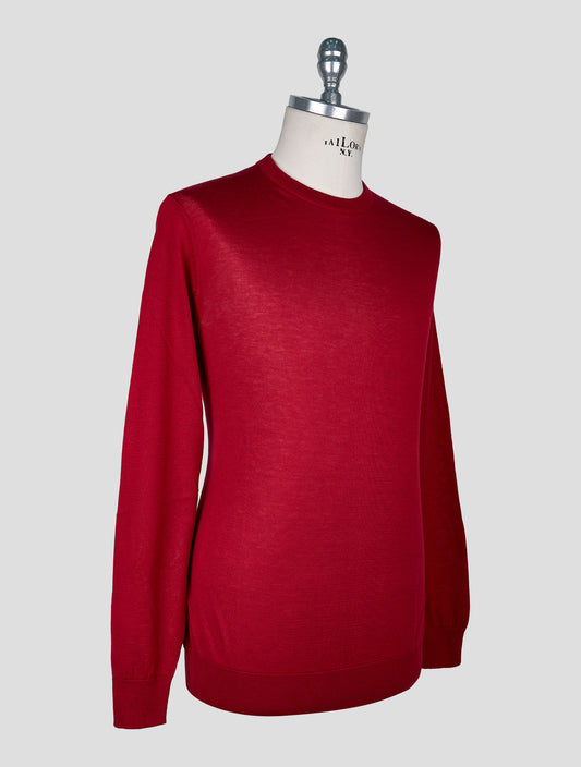 Kiton Red Cotton T-shirt Long Sleeve
