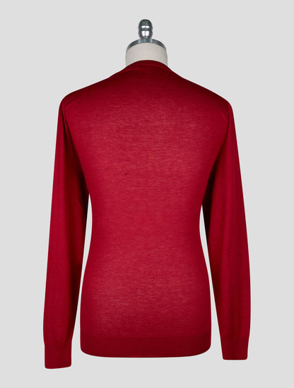 Kiton Red Cotton T-shirt Long Sleeve