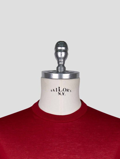 Kiton Red Cotton T-shirt Long Sleeve