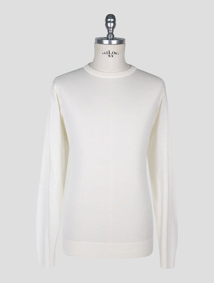Kiton White Cotton T-shirt Long Sleeve