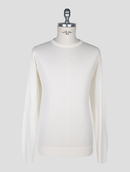 Kiton White Cotton T-shirt Long Sleeve