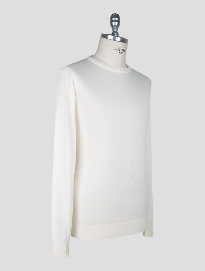 Kiton White Cotton T-shirt Long Sleeve