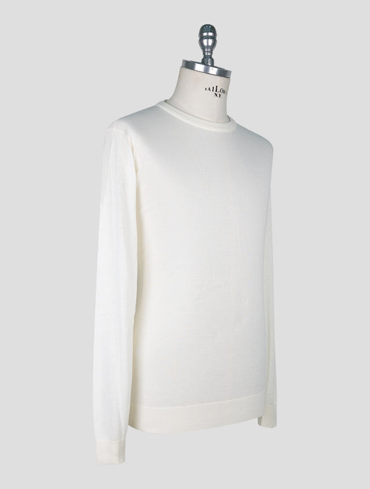 Kiton White Cotton T-shirt Long Sleeve