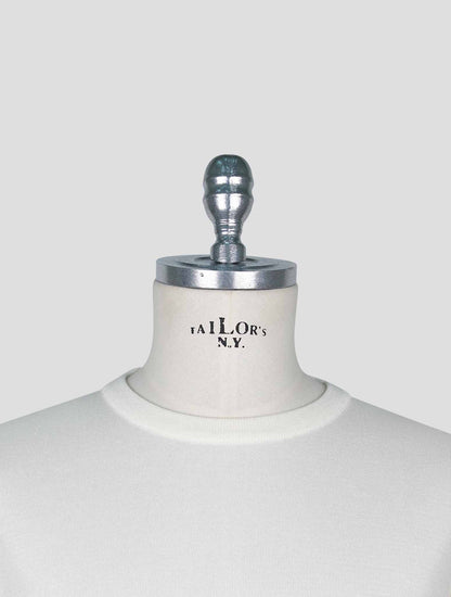 Kiton White Cotton T-shirt Long Sleeve