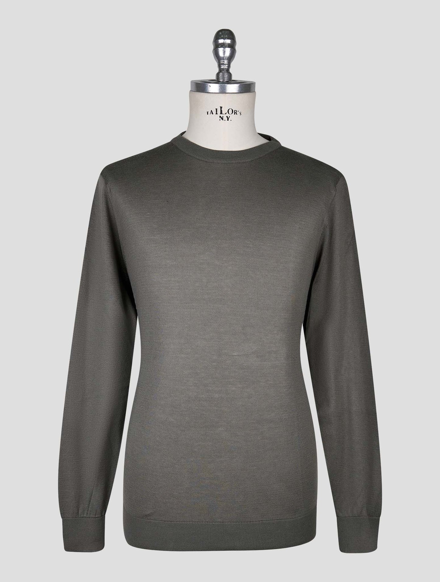 Kiton Gray Cotton T-shirt Long Sleeve