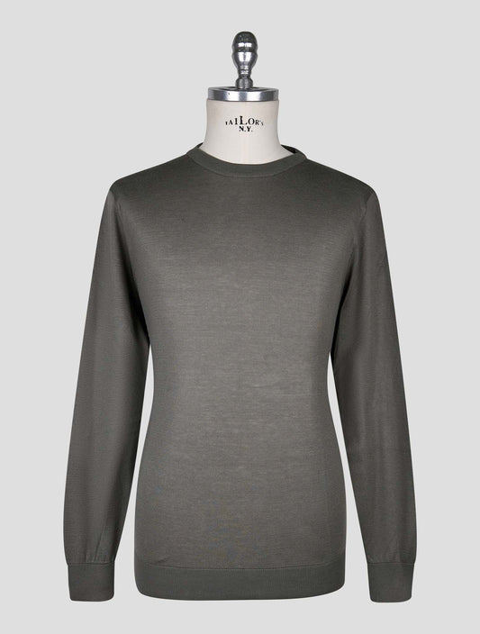 Kiton Gray Cotton T-shirt Long Sleeve