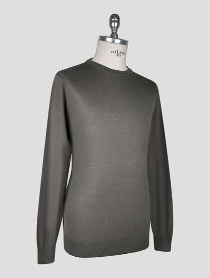 Kiton Gray Cotton T-shirt Long Sleeve
