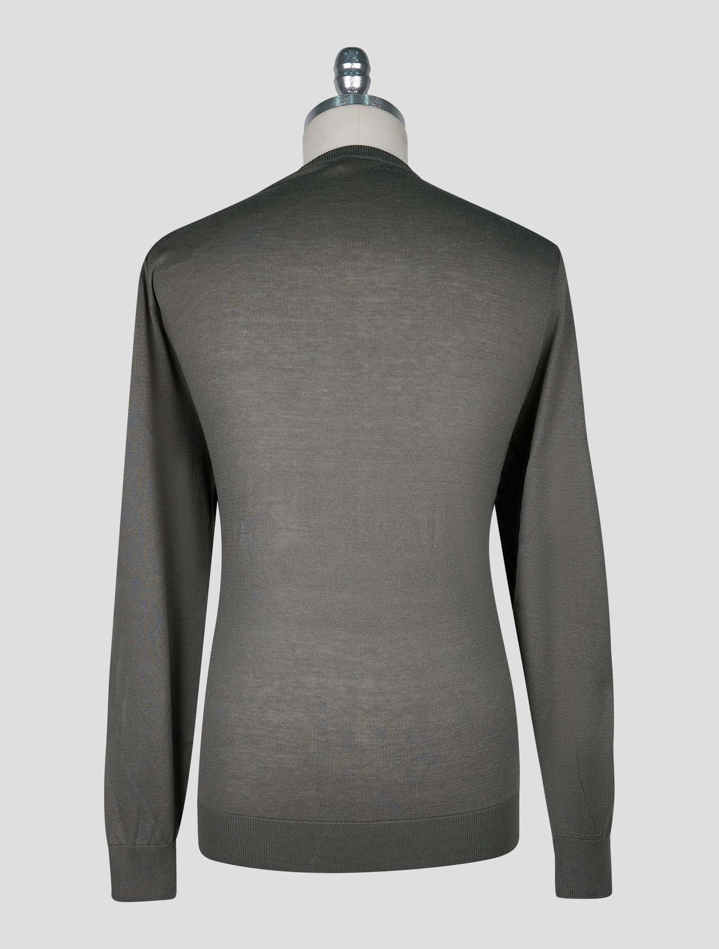 Kiton Gray Cotton T-shirt Long Sleeve