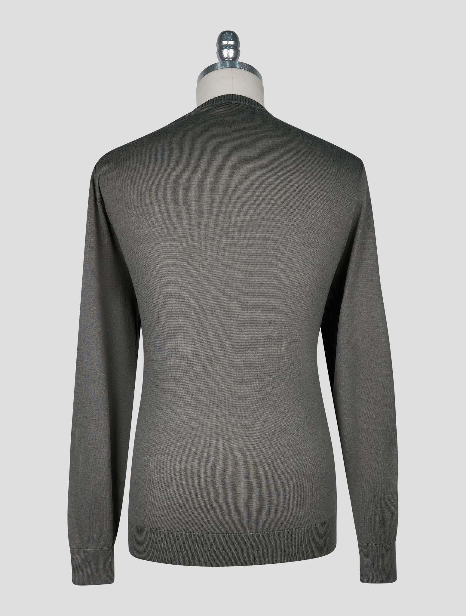 Kiton Gray Cotton T-shirt Long Sleeve