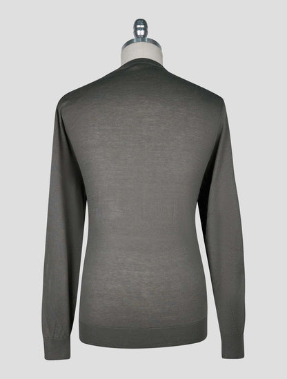 Kiton Gray Cotton T-shirt Long Sleeve