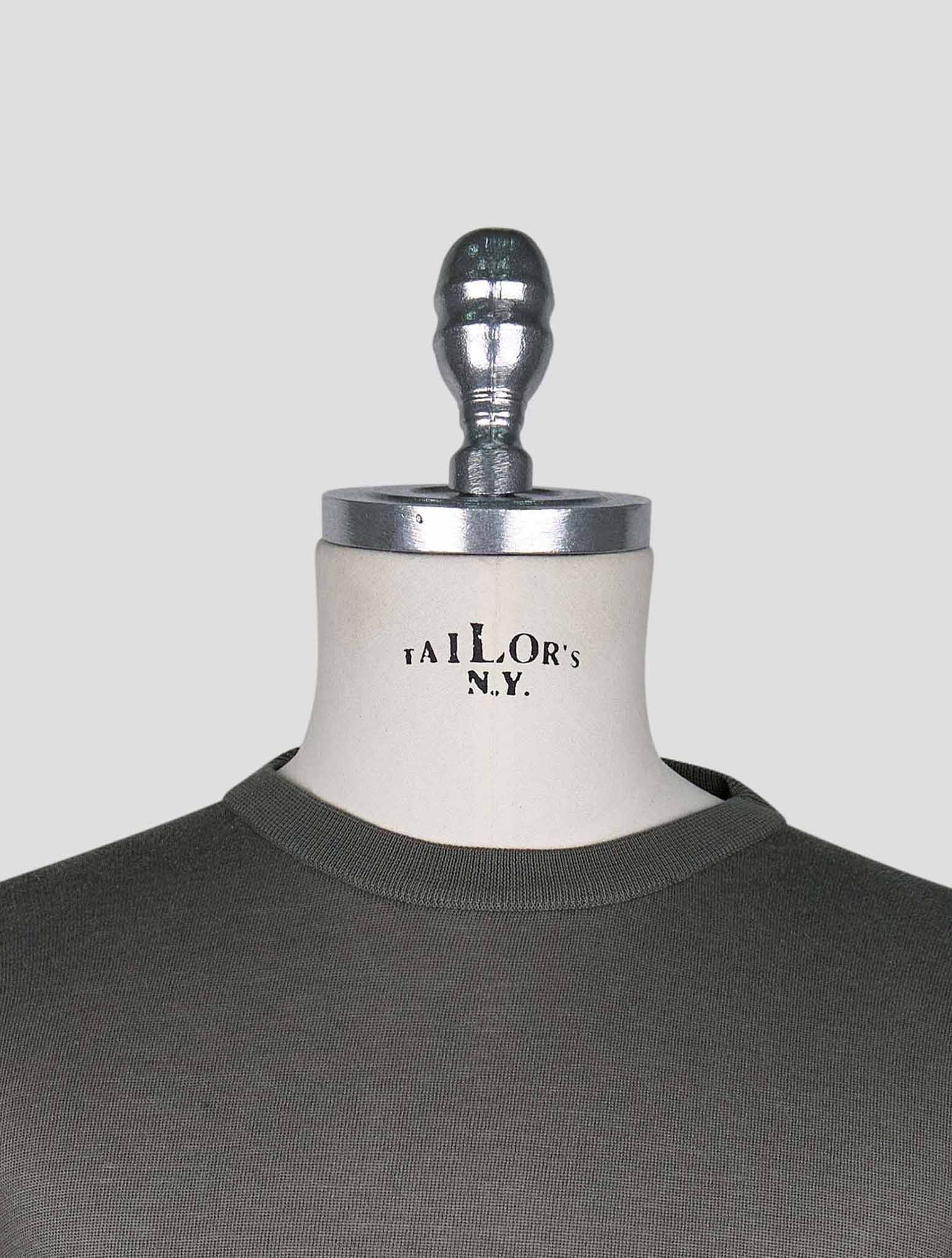 Kiton Gray Cotton T-shirt Long Sleeve