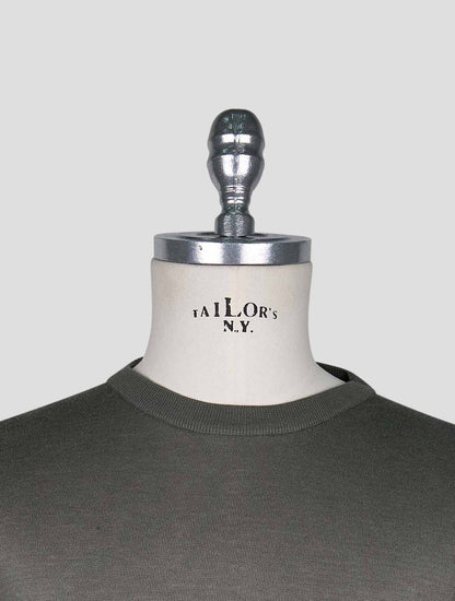 Kiton Gray Cotton T-shirt Long Sleeve