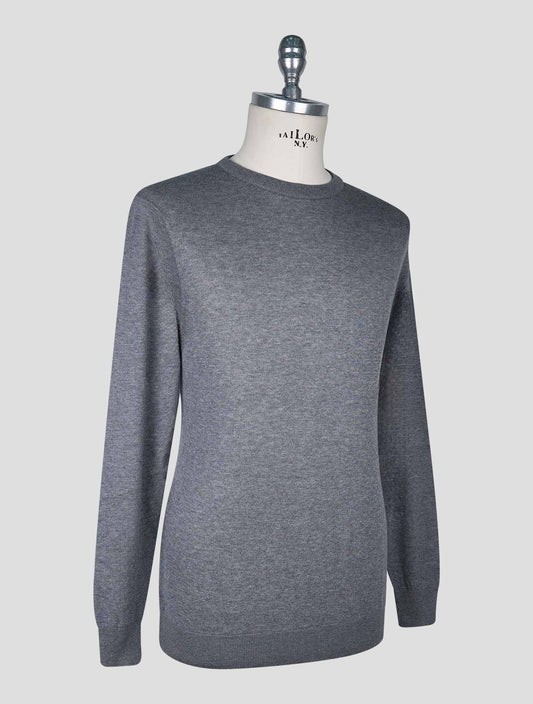 Kiton Gray Cotton T-shirt Long Sleeve