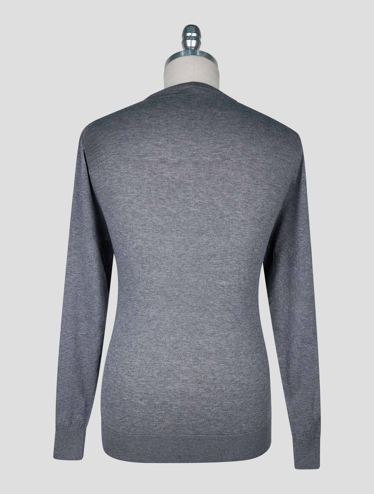 Kiton Gray Cotton T-shirt Long Sleeve