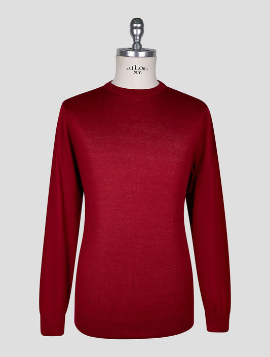 Kiton Red Cotton T-shirt Long Sleeve