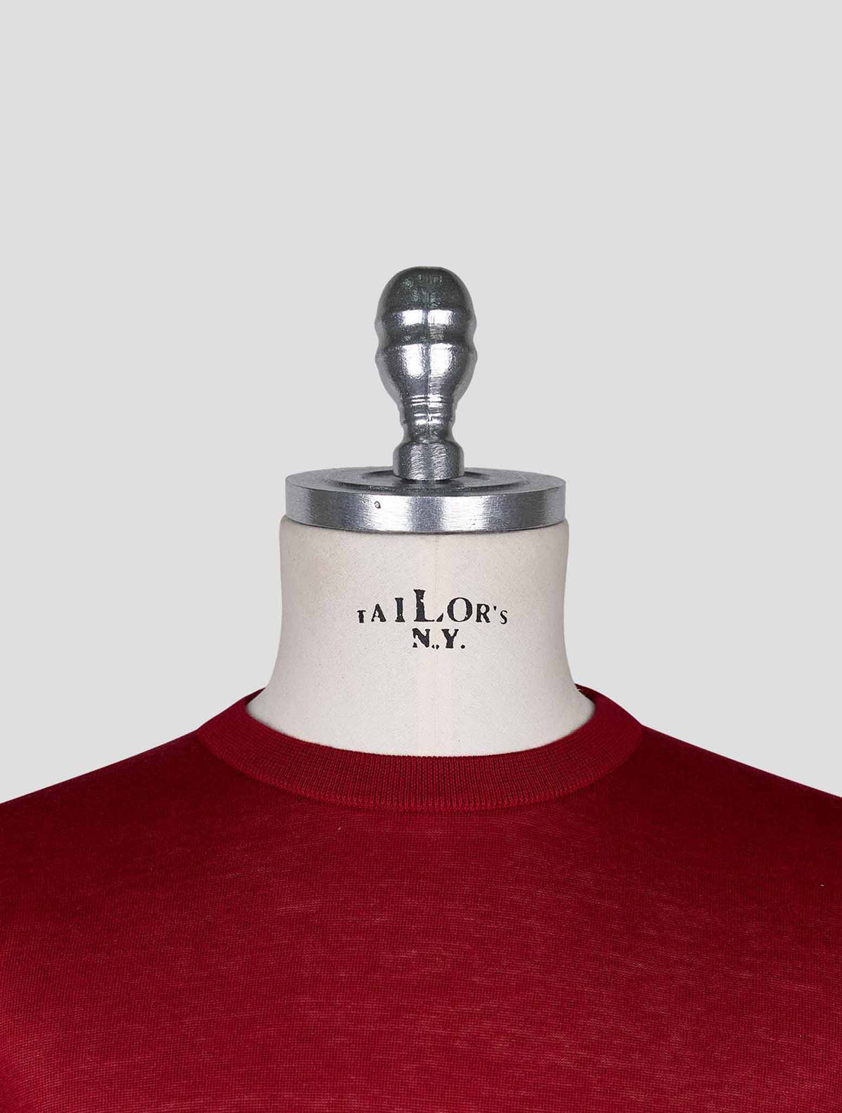 Kiton Red Cotton T-shirt Long Sleeve