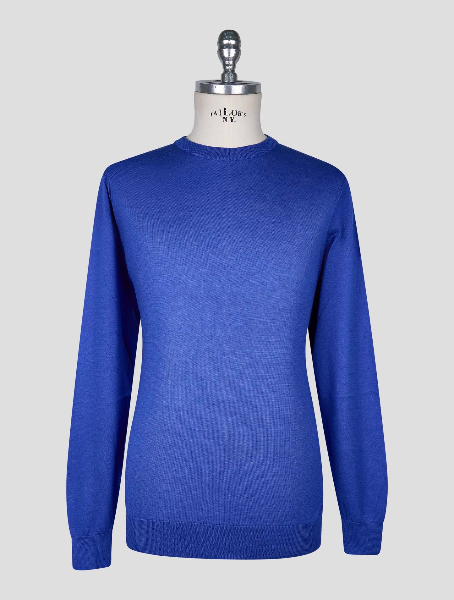 Kiton Blue Cotton T-shirt Long Sleeve