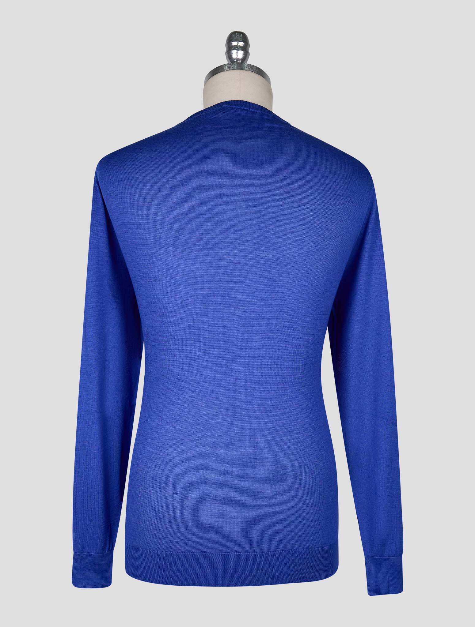 Kiton Blue Cotton T-shirt Long Sleeve