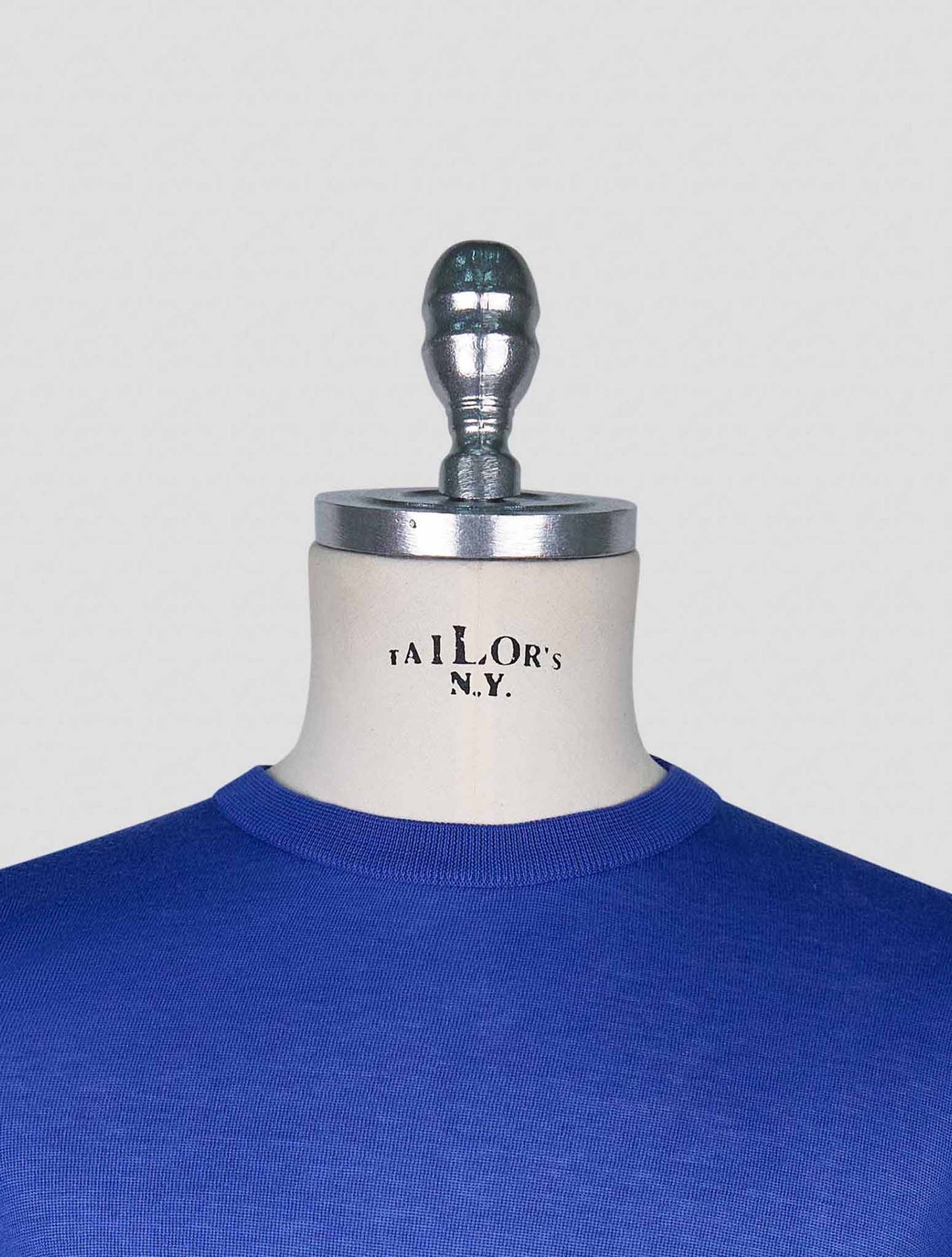 Kiton Blue Cotton T-shirt Long Sleeve