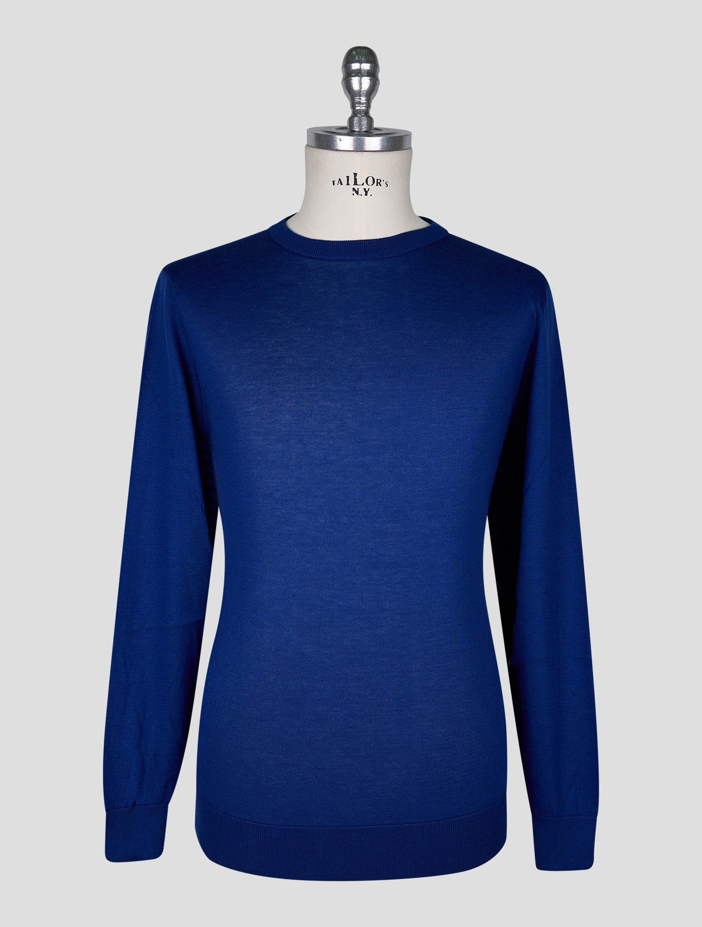 Kiton Blue Cotton T-shirt Long Sleeve