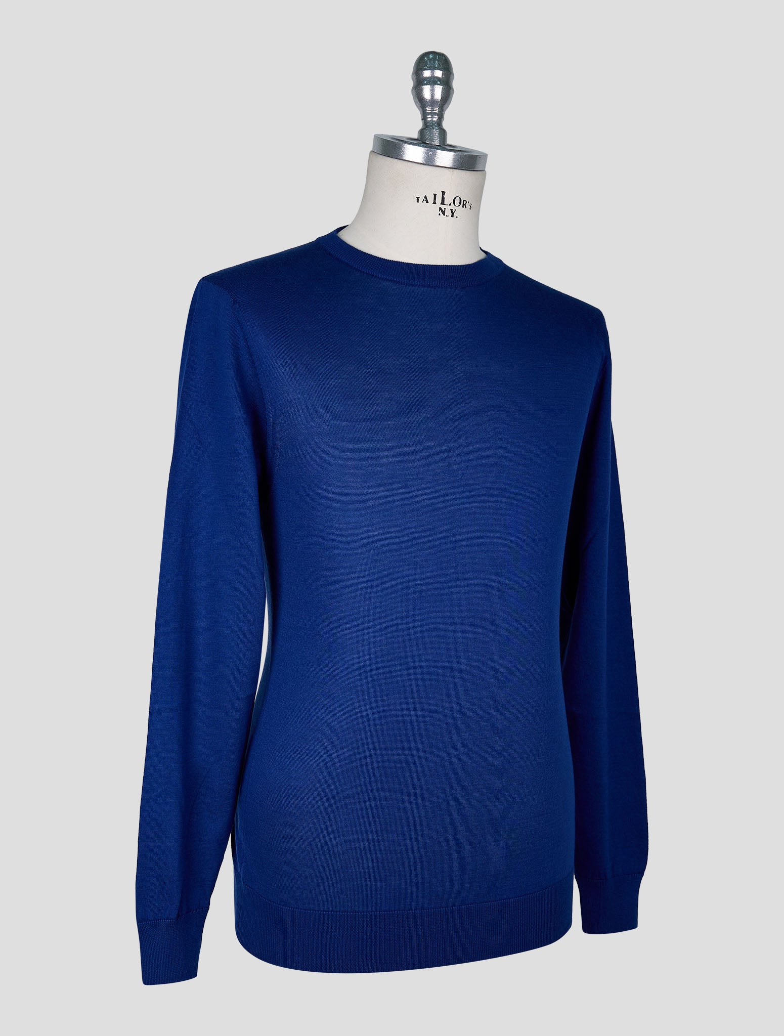 Kiton Blue Cotton T-shirt Long Sleeve