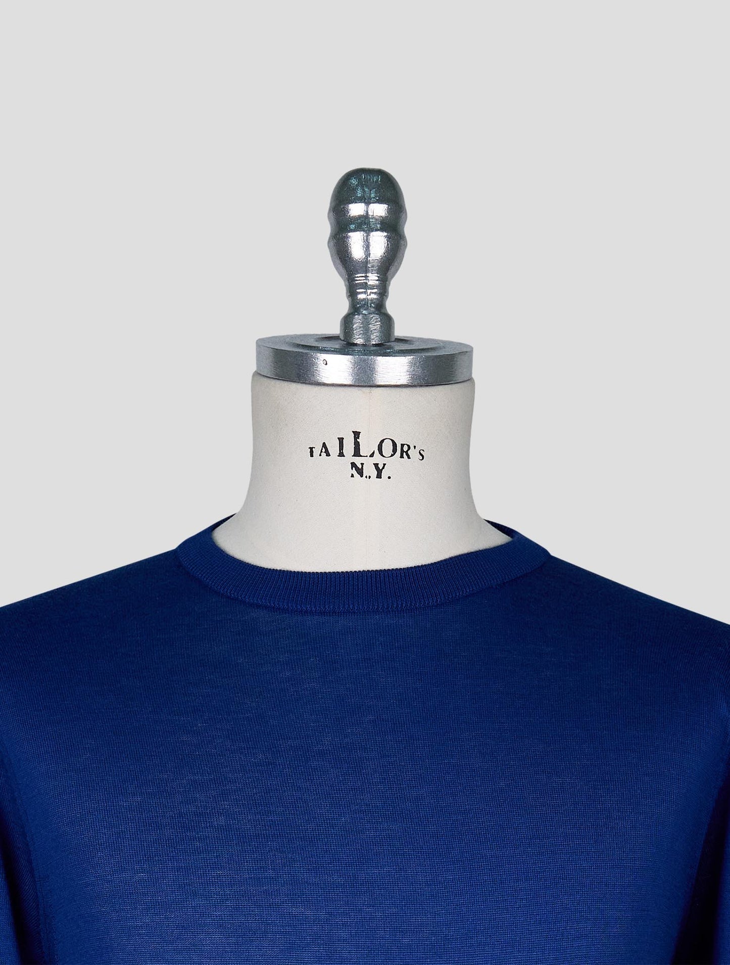 Kiton Blue Cotton T-shirt Long Sleeve