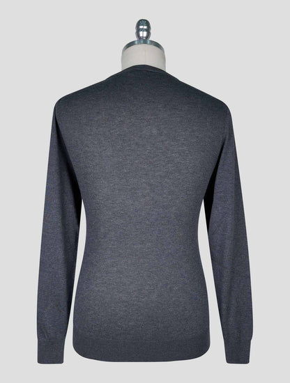 Kiton Dark Gray Cotton T-shirt Long Sleeve