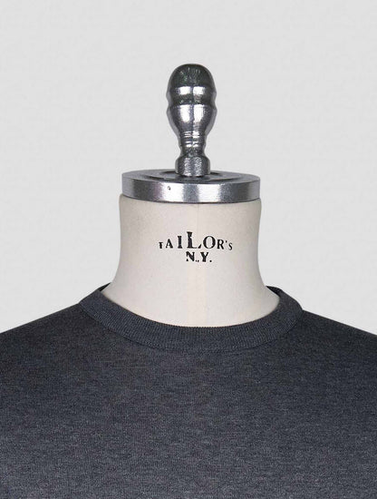 Kiton Dark Gray Cotton T-shirt Long Sleeve