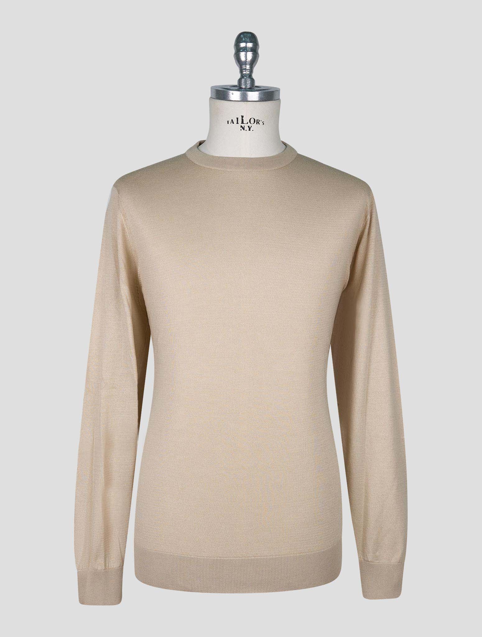 Kiton Beige Cotton T-shirt Long Sleeve