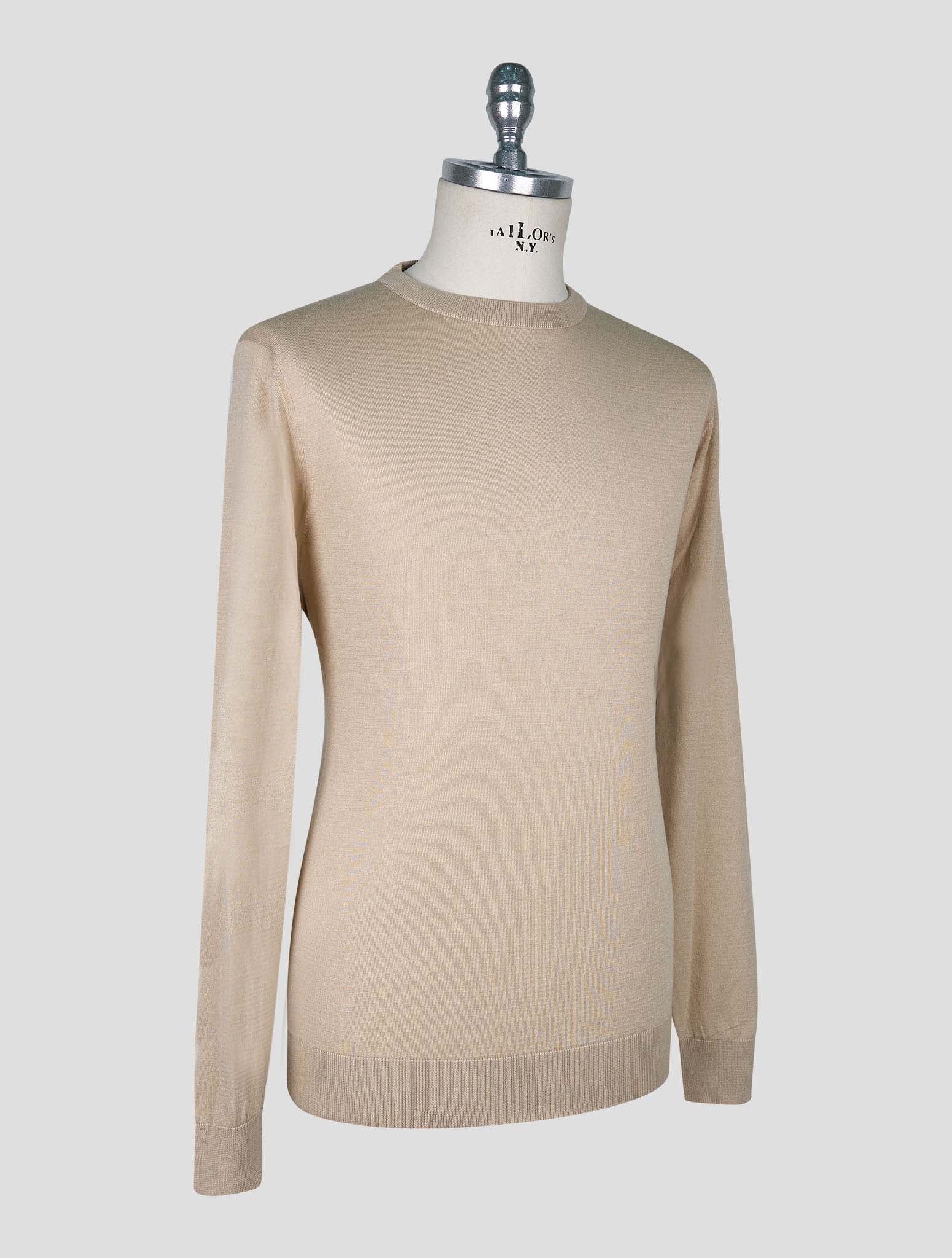 Kiton Beige Cotton T-shirt Long Sleeve