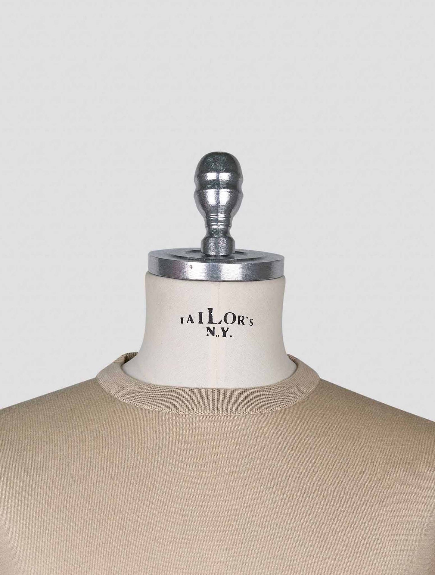 Kiton Beige Cotton T-shirt Long Sleeve