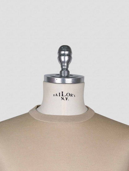 Kiton Beige Cotton T-shirt Long Sleeve