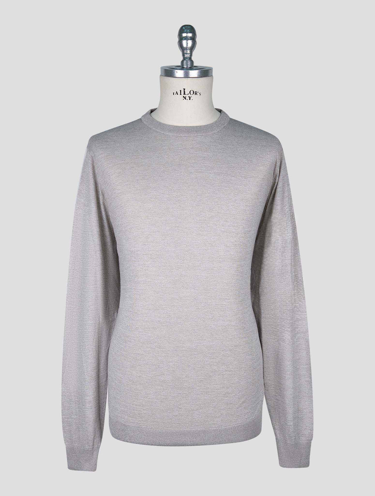 Kiton Gray Cotton T-shirt Long Sleeve