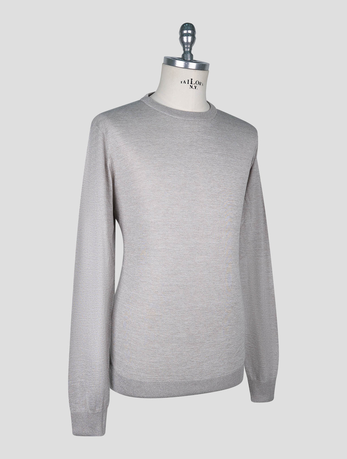 Kiton Gray Cotton T-shirt Long Sleeve