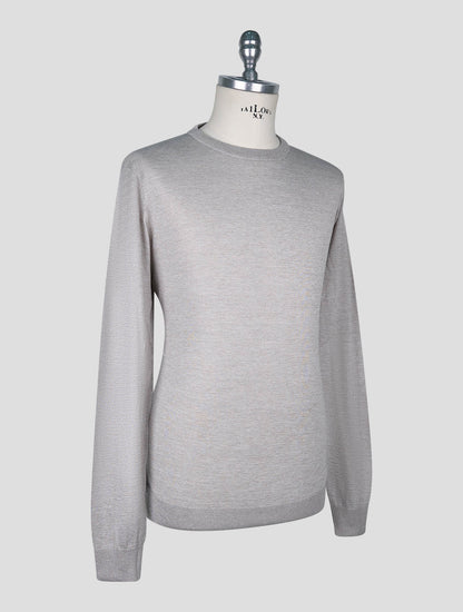 Kiton Gray Cotton T-shirt Long Sleeve