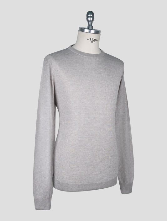 Kiton Gray Cotton T-shirt Long Sleeve