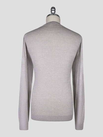 Kiton Gray Cotton T-shirt Long Sleeve