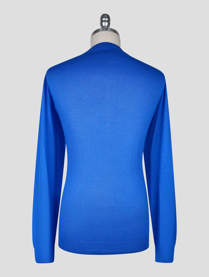Kiton Blue Cotton T-shirt Long Sleeve