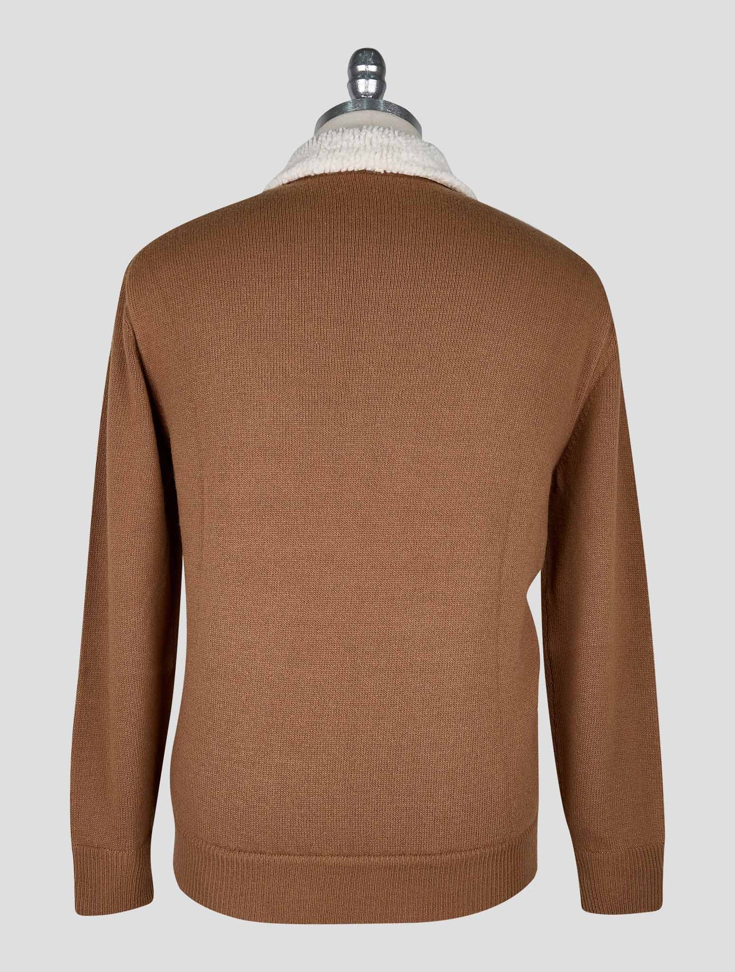 Kiton Brown Wool Cashmere Bomber Coat