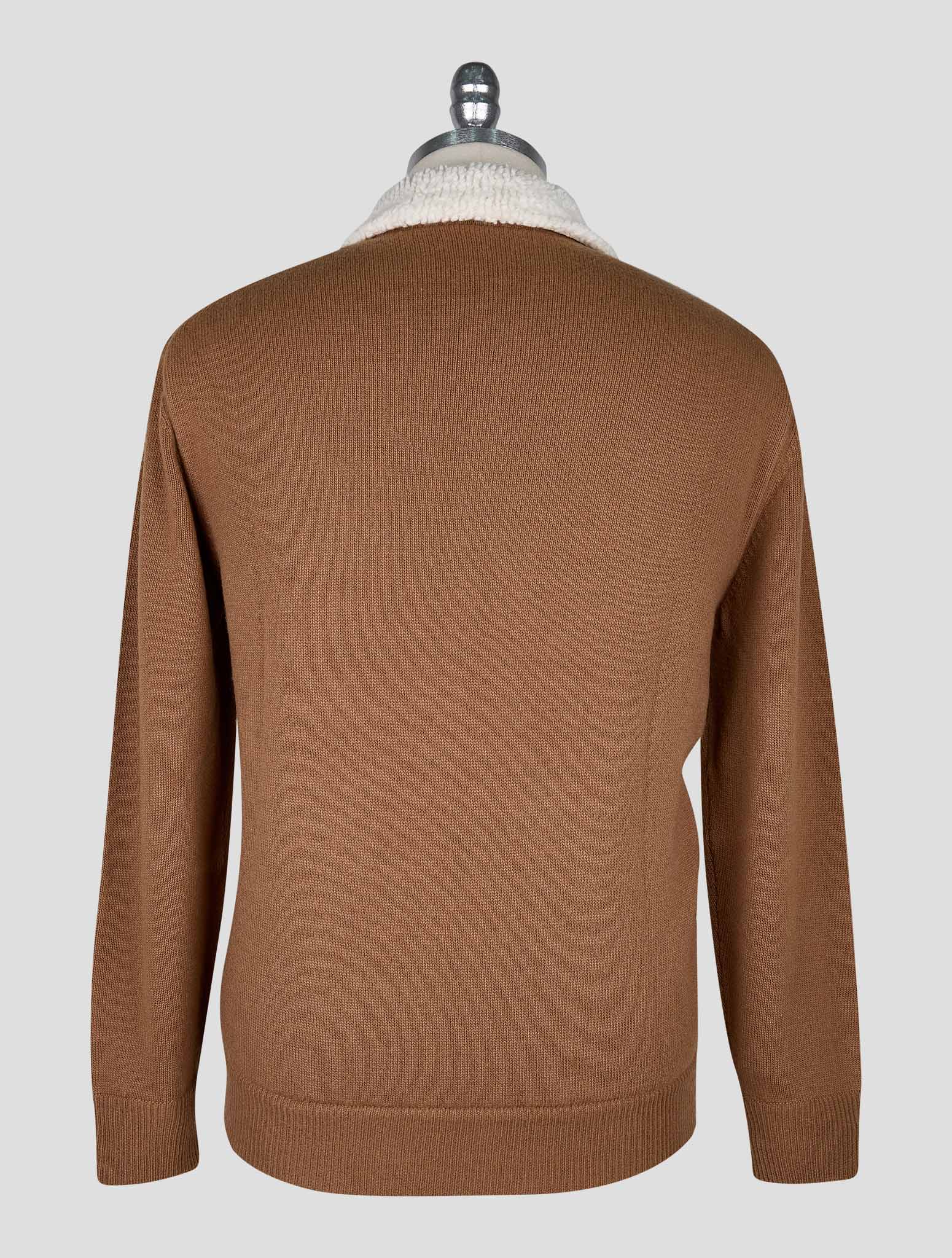 Kiton Brown Wool Cashmere Bomber Coat