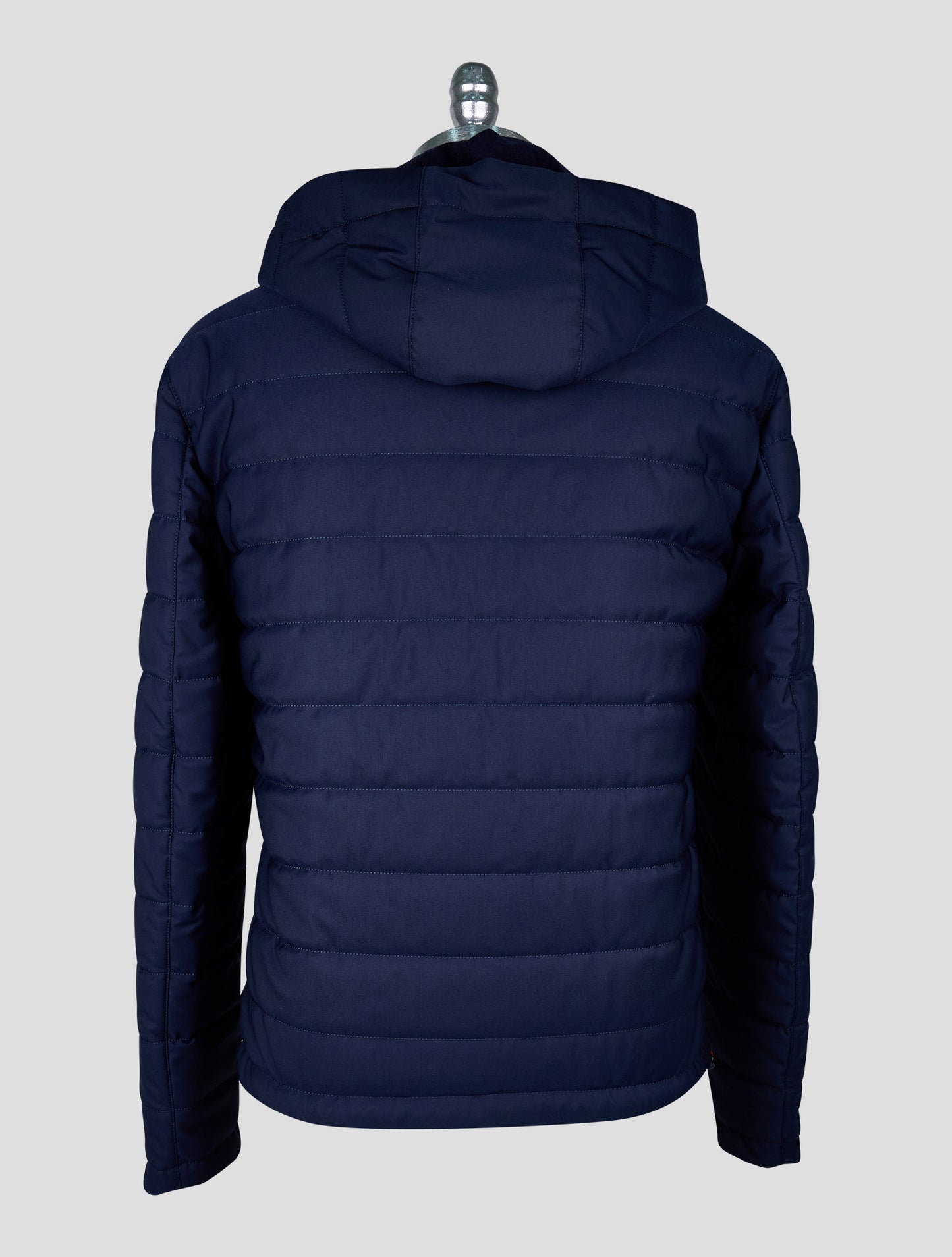 Isaia Blue Wool Pa Silk Ea Coat Reverse