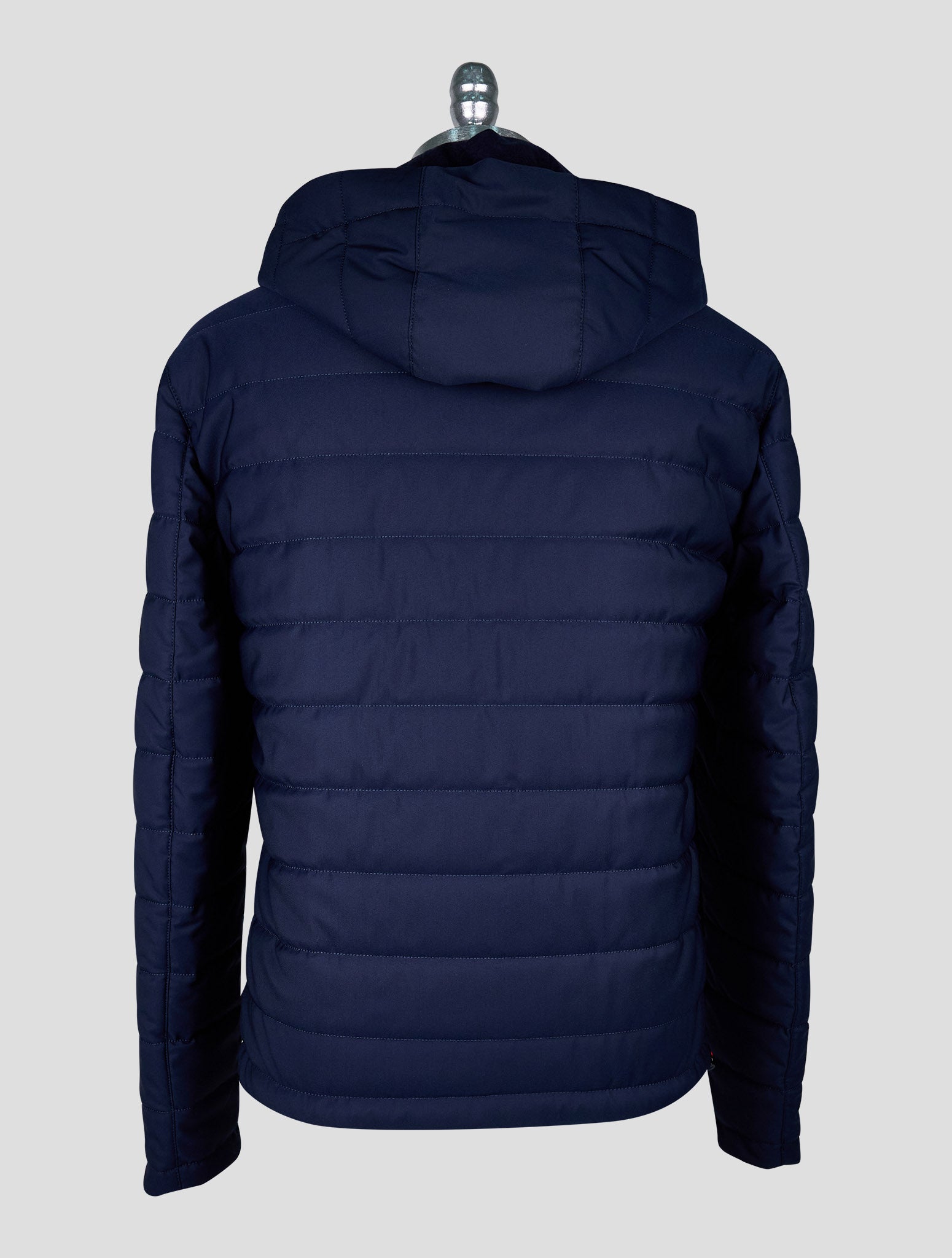 Isaia Blue Wool Pa Silk Ea Coat Reverse